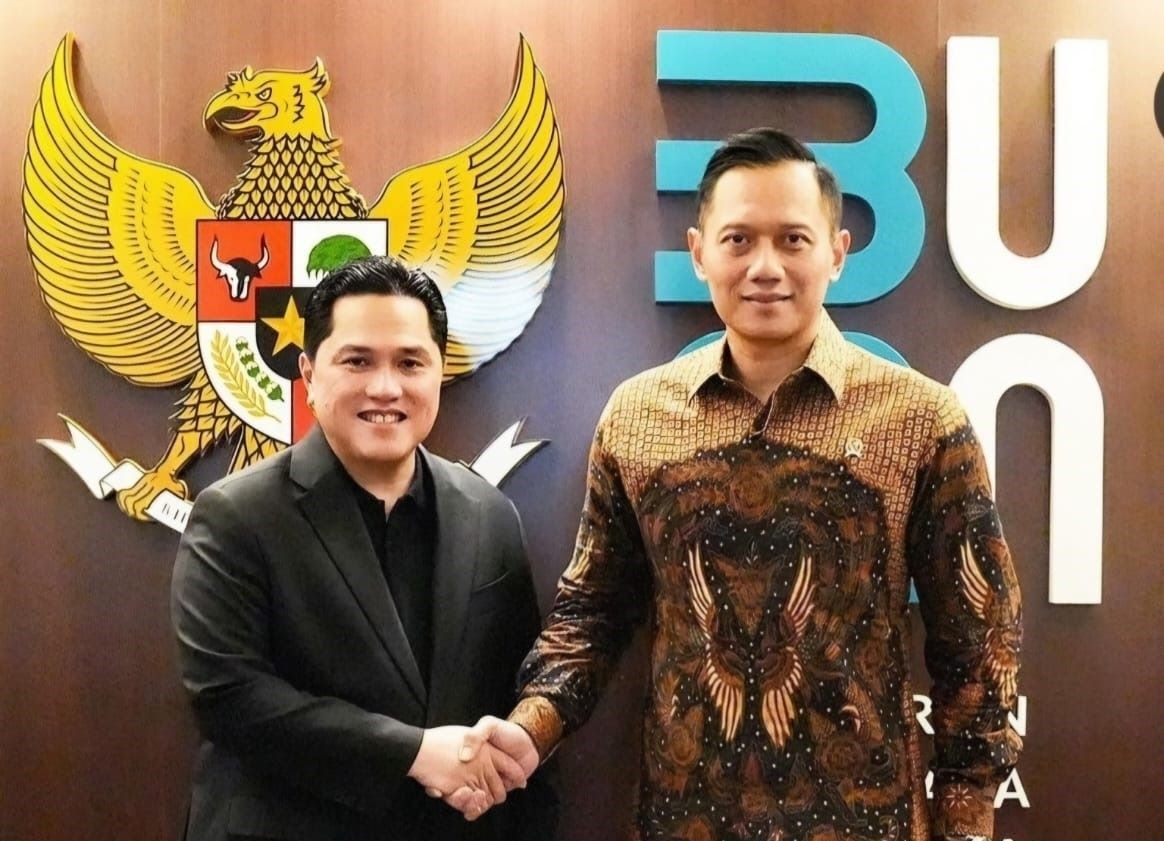 AHY Bertemu Erick Thohir, Bahas Pembangunan Transportasi untuk Tekan Biaya Distribusi. (Foto: MNC Media)