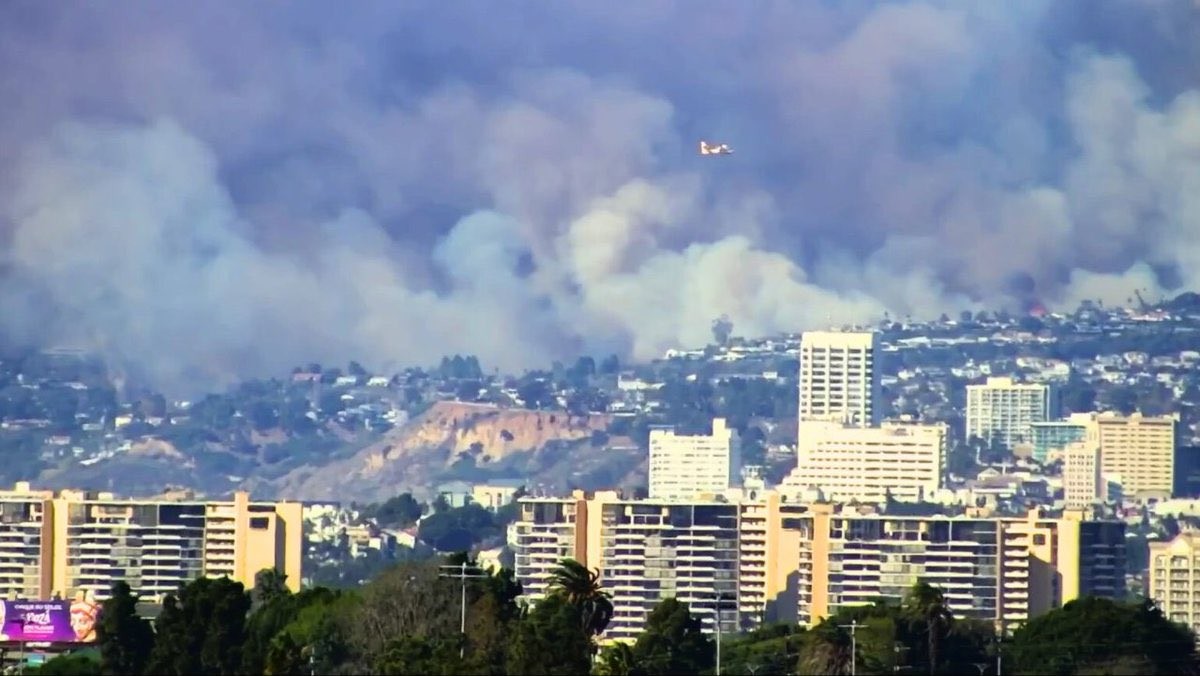 Kebakaran hutan yang baru saja munucul di Los Angeles California semakin meluas mencapai 9.200 hektare. (foto: MNC Media)