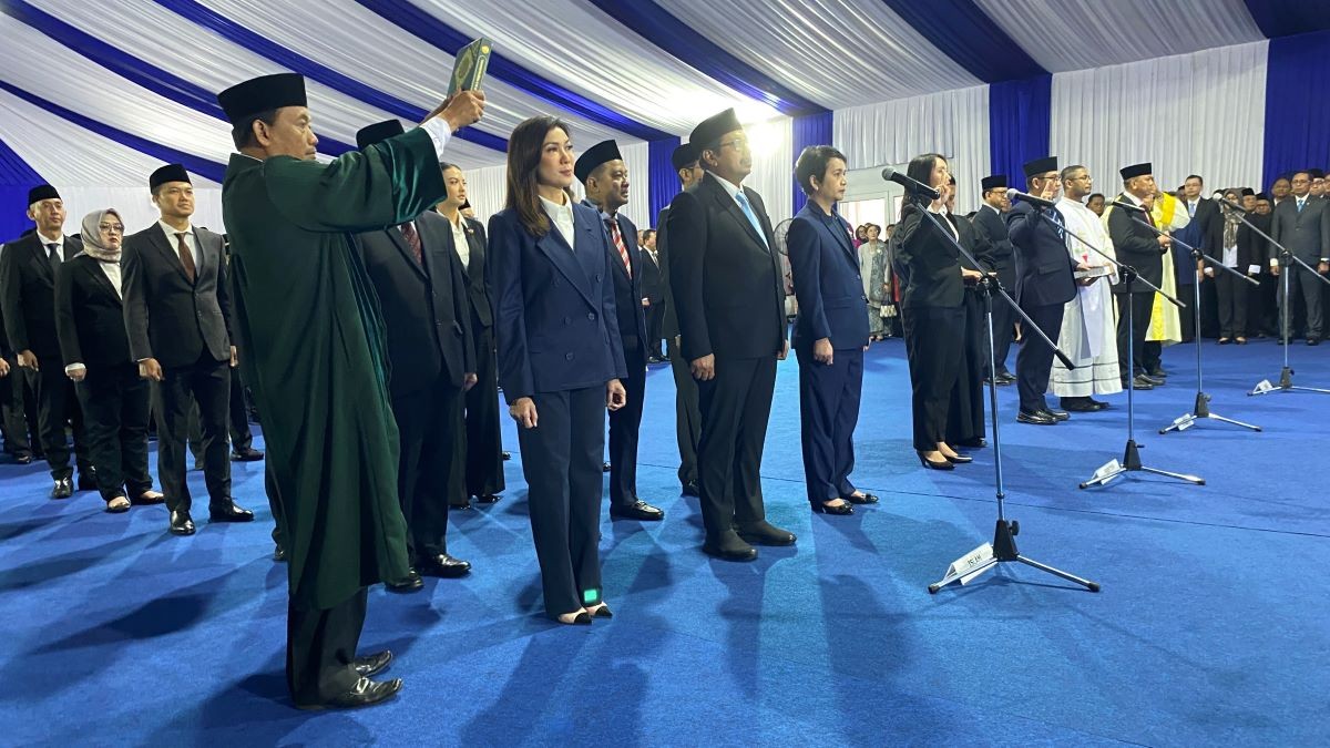 Meutya Hafid Lantik Pejabat Baru Komdigi, Ini Daftarnya. (Foto: Fadli/MNC Media)