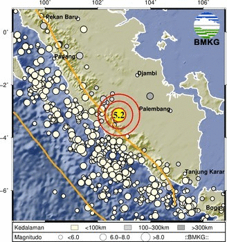 Gempa M 5,2 Guncang Lubuk Linggau, Tak Berpotensi Tsunami (foto ist)