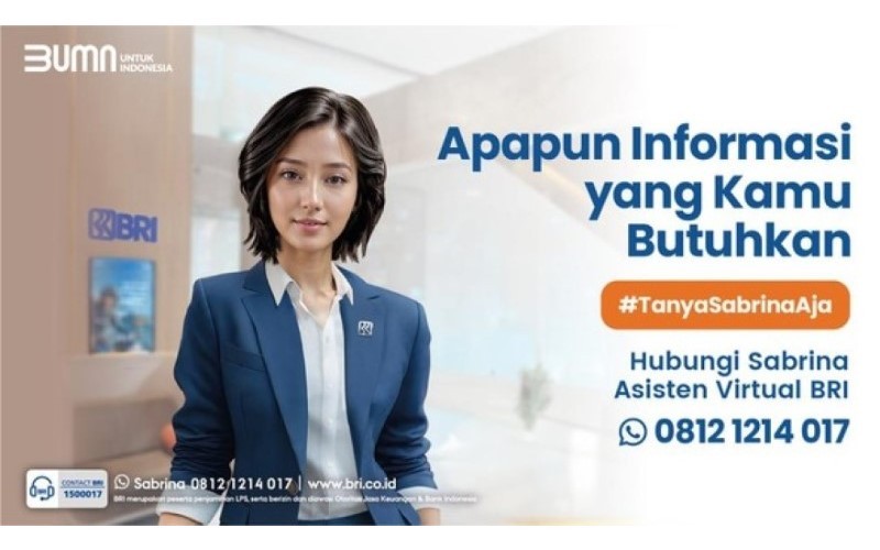 BRI menghadirkan inovasi layanan virtual assistant chatbot yang diberi nama Sabrina untuk melayani nasabah. (Foto: Dok. BRI)