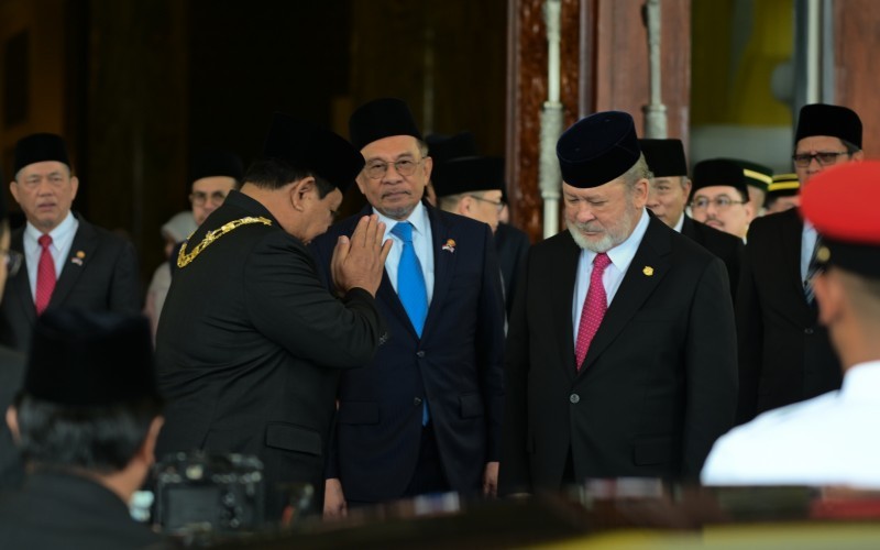 Presiden Prabowo Subianto melakukan pertemuan dengan Perdana Menteri Malaysia, Anwar Ibrahim. (Setkab)