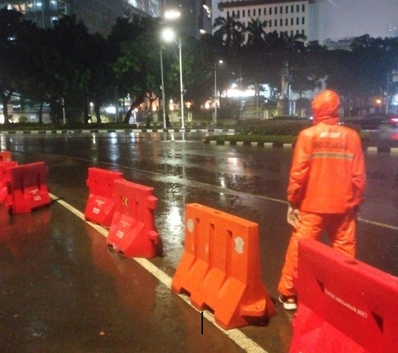Kawasan Monas Tergenang Banjir, BPBD: Tak Sampai Istana Negara (foto bpbd dki)