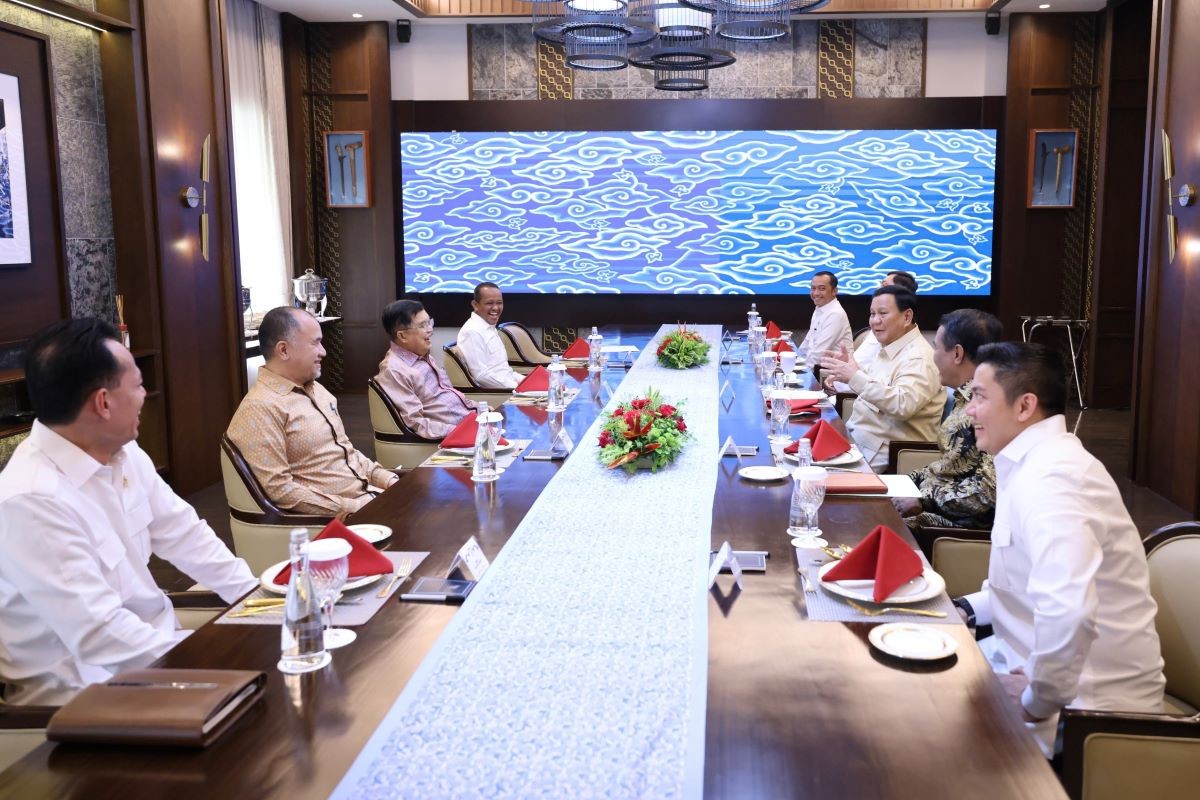 Prabowo Makan Siang Bareng JK, Bahas Penyerapan Gabah hingga Stok Pangan. (Foto: Dok. Biro Pers Setpres)