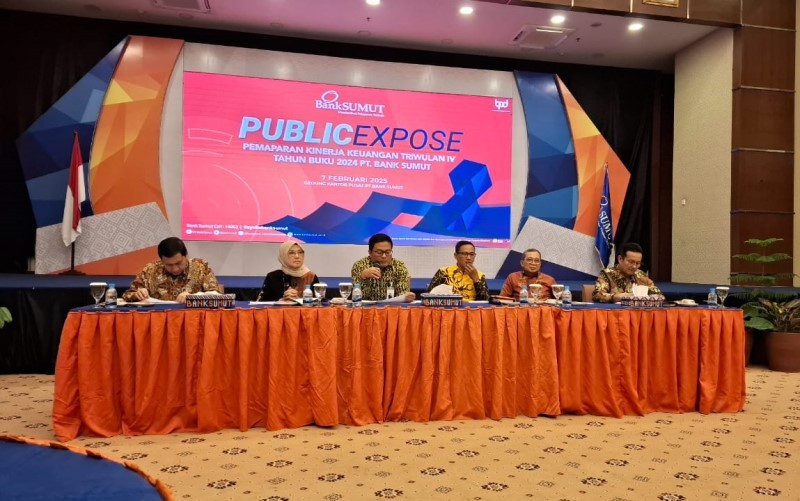 PT Bank Pembangunan Daerah Sumatera Utara atau Bank Sumut mencatatkan laba bersih sebesar Rp740,7 miliar sepanjang 2024. (Foto: MNC Media)
