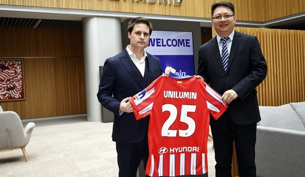 Atletico Madrid (ATM) bekerja sama dengan perusahaan pencahayaan global Unilumin Group. (foto: MNC Media)