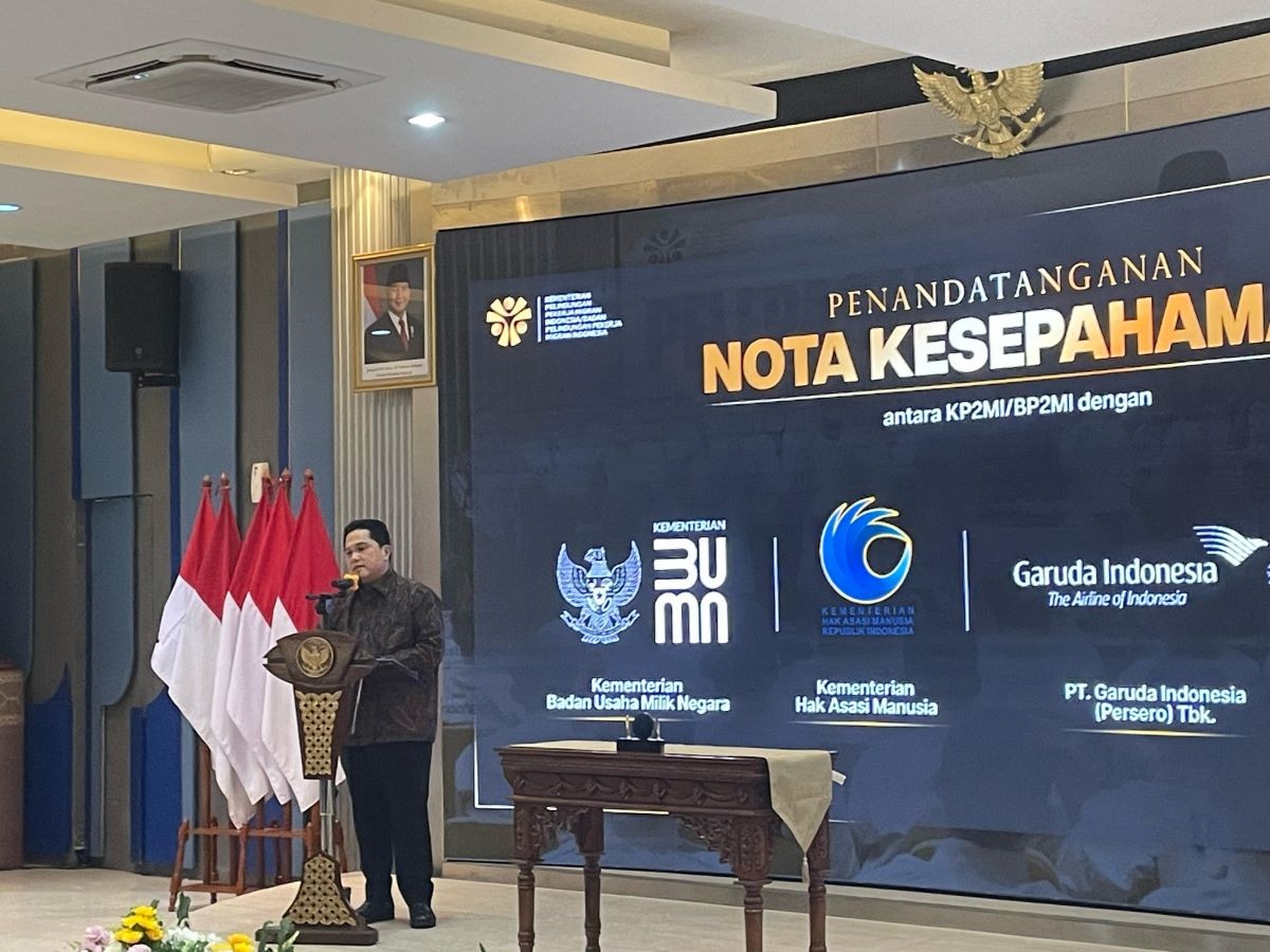 Erick Thohir dan Menteri P2MI Sepakat Beri Akses Khusus Pekerja Migran di Bandara. (Foto: MNC Media)