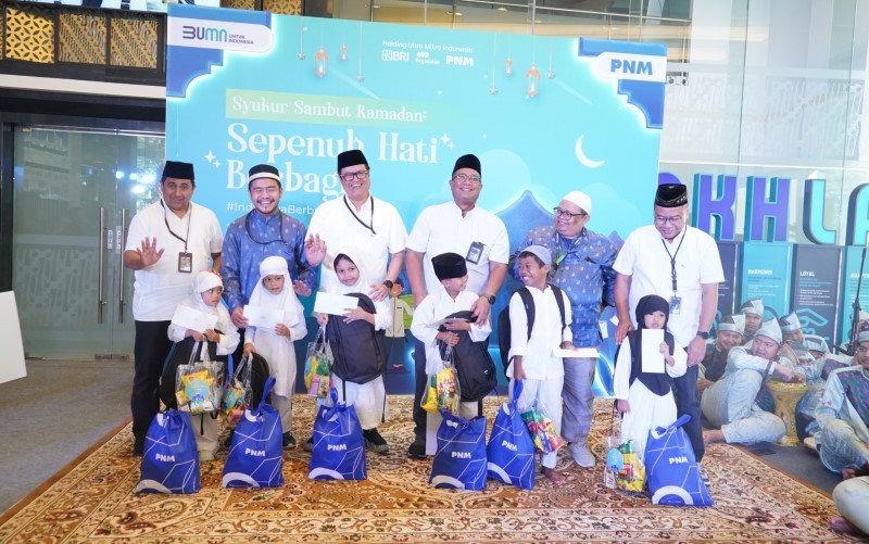 PNM menggelar kegiatan silaturahmi dan berbagi kebahagiaan bersama 150 anak yatim di Jakarta dalam rangka menyambut Ramadan. (Foto: Dok. PNM)