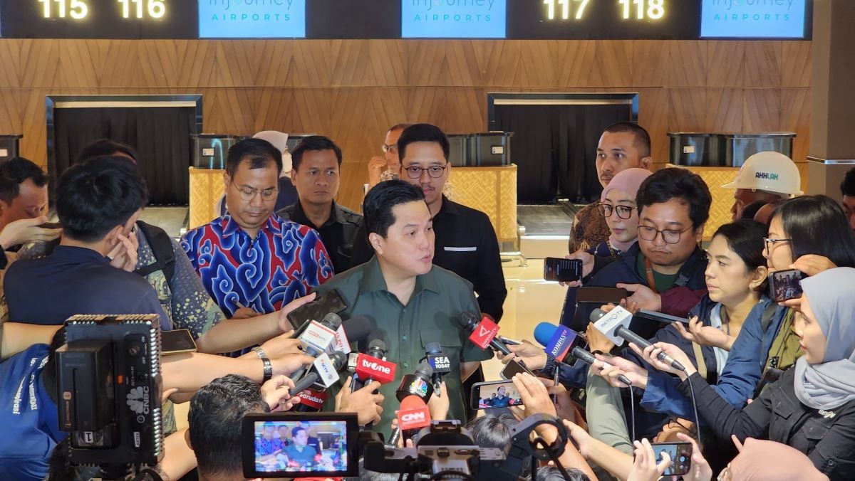Erick Thohir Tegaskan Tak Kecolongan dalam Kasus Dugaan Korupsi Pertamina. (Foto:  Suparjo/MNC Media)