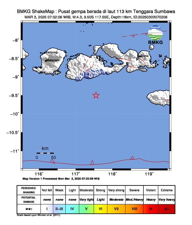 Gempa M 4,3 Guncang Sumbawa Barat Pagi Ini, Waspada Susulan (foto ist)