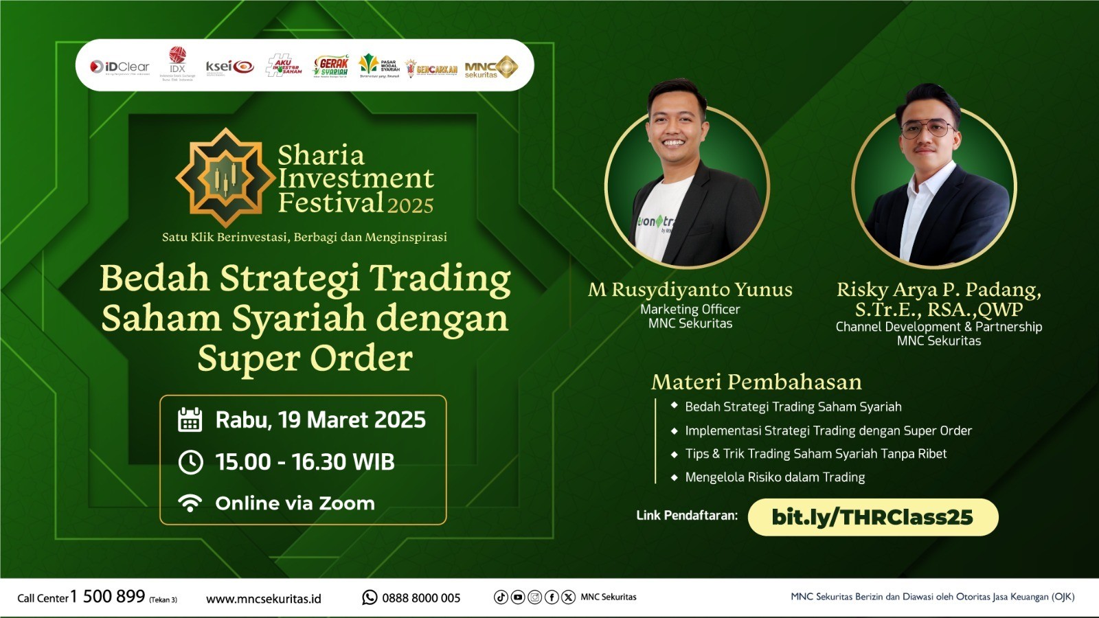 Bedah Strategi Trading Saham Syariah dengan Super Order di Webinar MNC Sekuritas. (Foto: MNC Media)