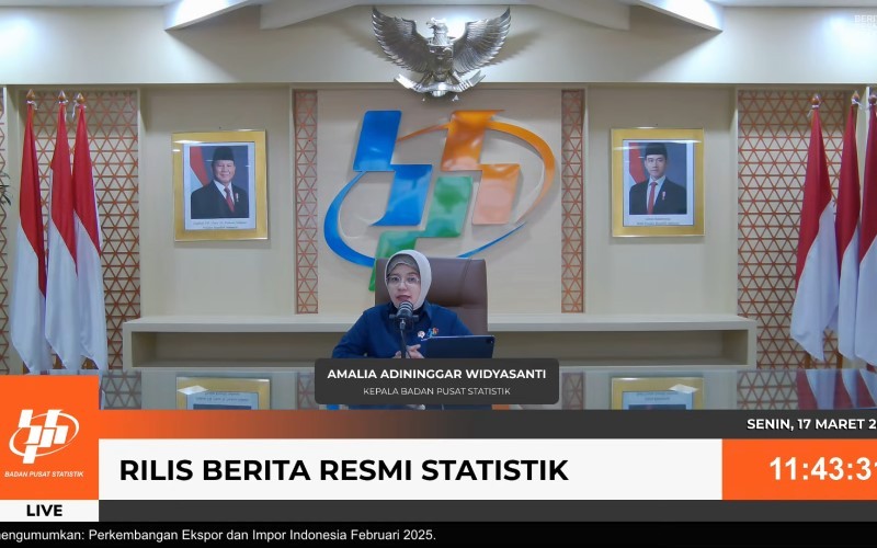 BPS melaporkan neraca perdagangan barang Indonesia mengalami surplus hingga USD3,12 miliar pada Februari 2025. (Foto: Dok. BPS)