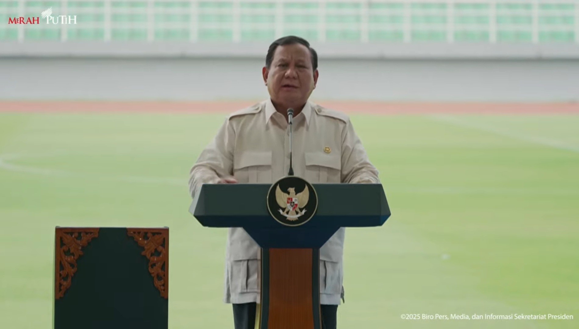 Prabowo: Indonesia Harus Masuk Piala Dunia, Itu Tekad Kita. (Foto YouTube Setpres)