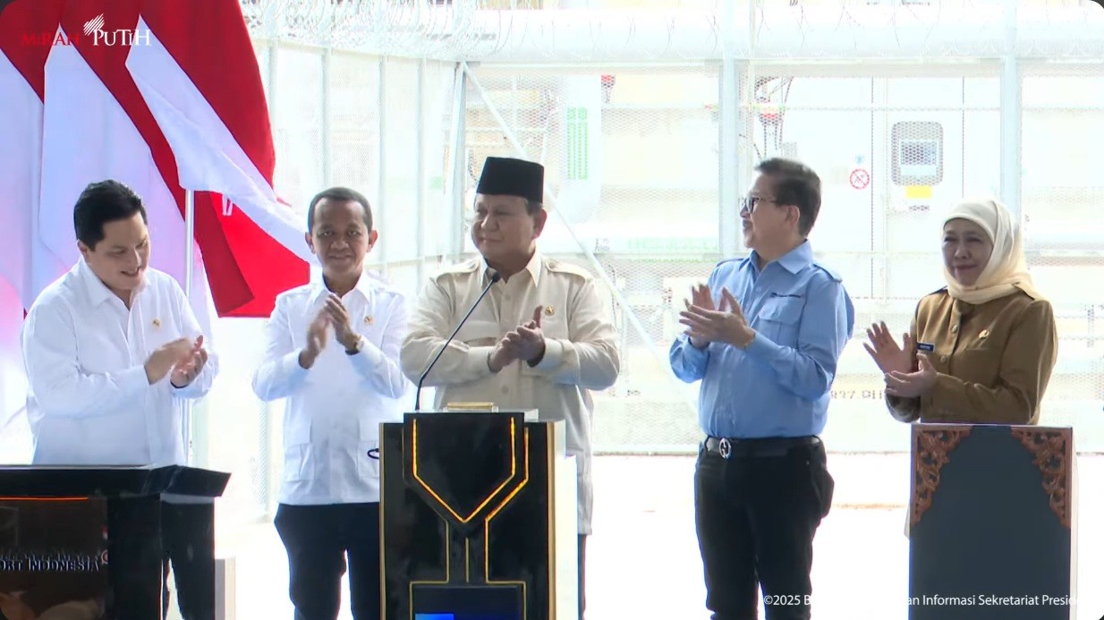 Resmikan Pabrik 50 Ton Emas Freeport, Prabowo: Ini yang Terbesar di Dunia. (Foto YouTube Setpres)