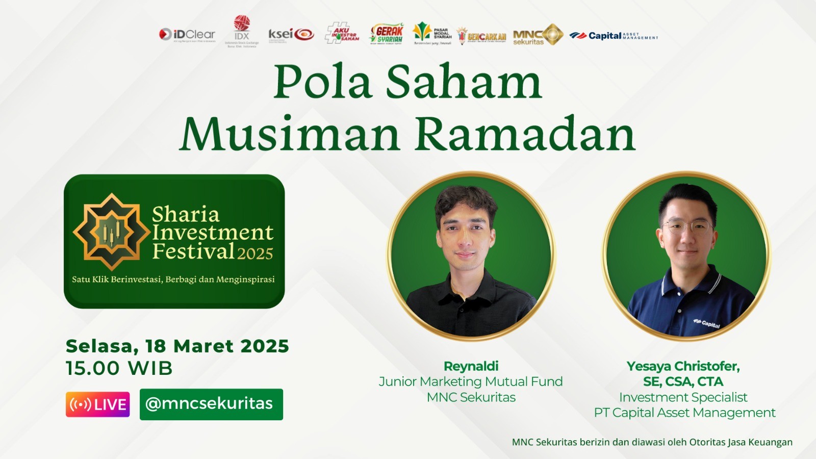 Intip Pola Saham Musiman Ramadan di IG Live MNC Sekuritas Sore Ini (FOTO:MNC Media)