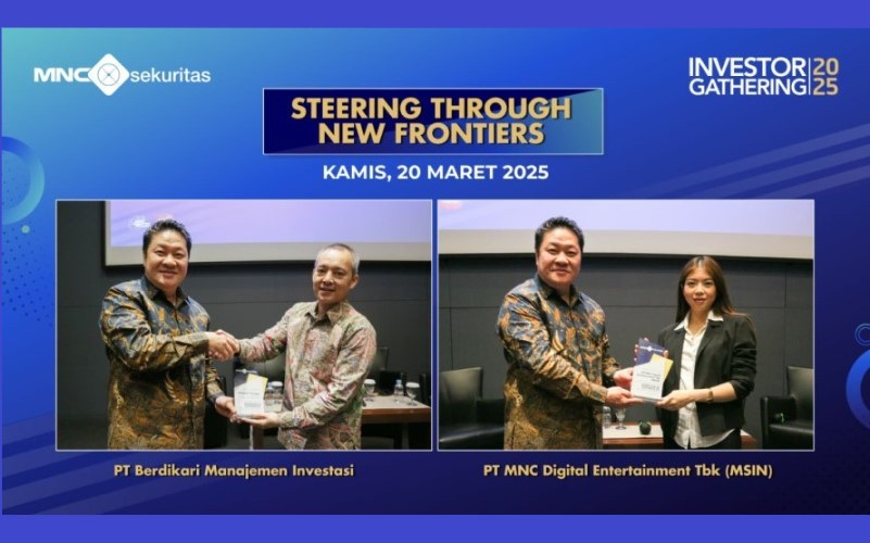 MNC Sekuritas menggandeng PT Berdikari Manajemen Investasi dan PT MNC Digital Entertainment Tbk (MSIN) dalam MNC Sekuritas Forum 2025. (Foto: MNC Media)