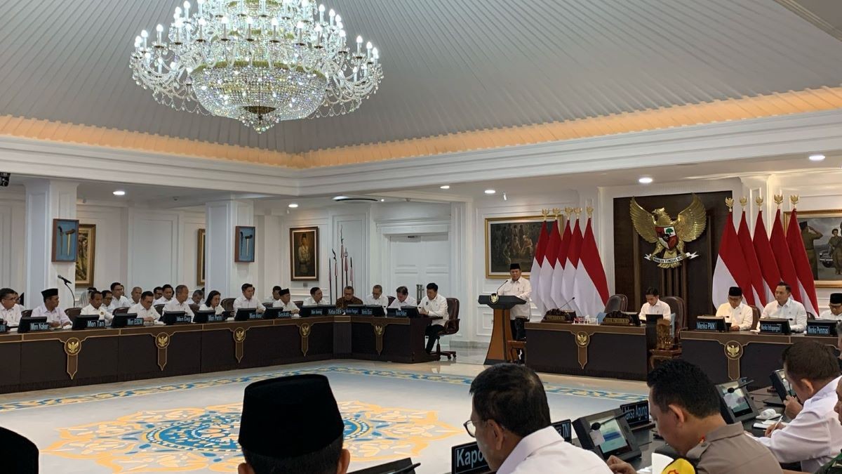 Prabowo Pimpin Sidang Kabinet Paripurna, Bahas Persiapan Hadapi Idulfitri. (Foto: Binti/MNC Media)