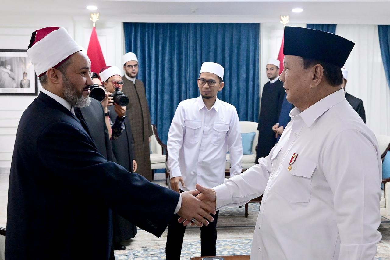 Prabowo Terima Perwakilan Universitas Al Azhar Kairo di Istana. (Foto: MNC Media)
