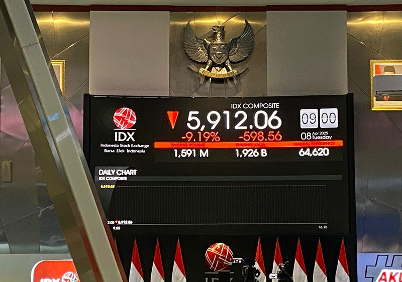 Turun 7,9 Persen, IHSG Ditutup di Bawah 6.000 (Foto: dok IDX Channel)