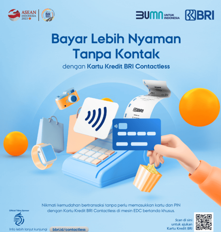 Cara Aktifkan Contactless BRI: Fitur Baru Credit Card BRI, Bayar Transaksi Tanpa PIN. (Foto: BRI)