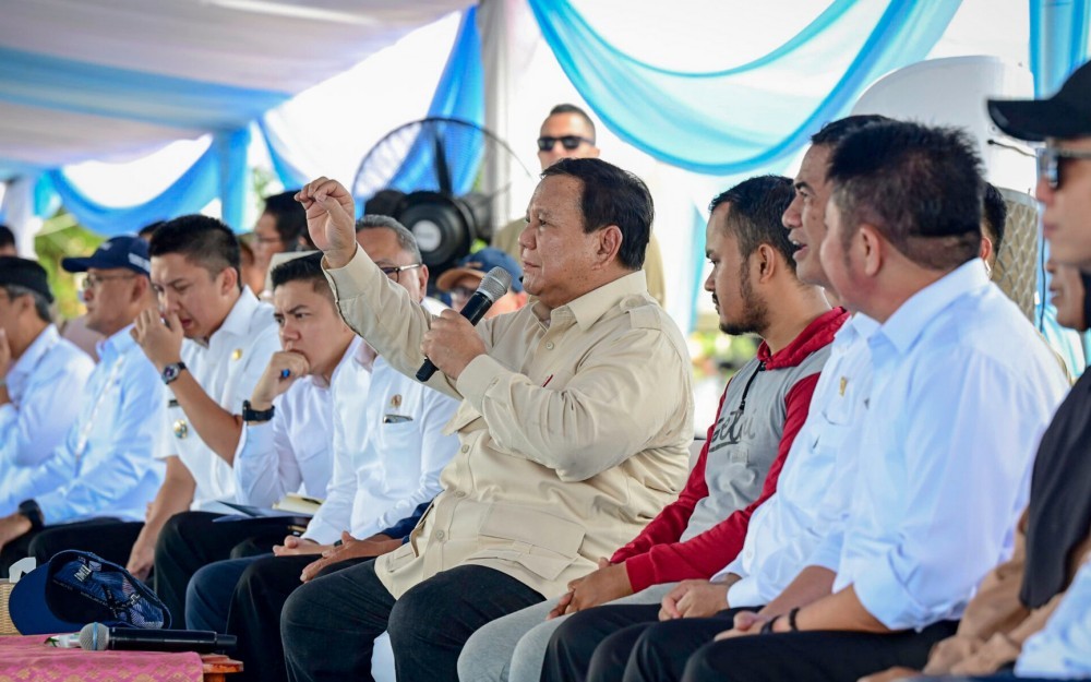 Singgung Saham di Depan Petani, Prabowo: Yang Punya Saham, Anda juga Berjasa (Foto: Sekretariat Presiden)