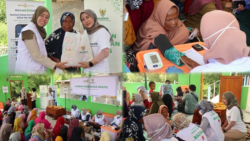 MNC Sekuritas bekerja sama dengan Badan Amil Zakat Nasional (BAZNAS) menyalurkan bantuan donasi kesehatan kepada masyarakat Pantai Bahagia, Bekasi.