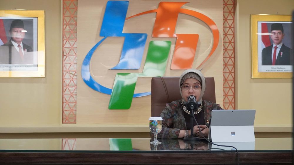 Kepala BPS Amalia Adininggar Widyasanti dalam Rilis Pertumbuhan Ekonomi Kuartal I-2025. Foto: dok. BPS.