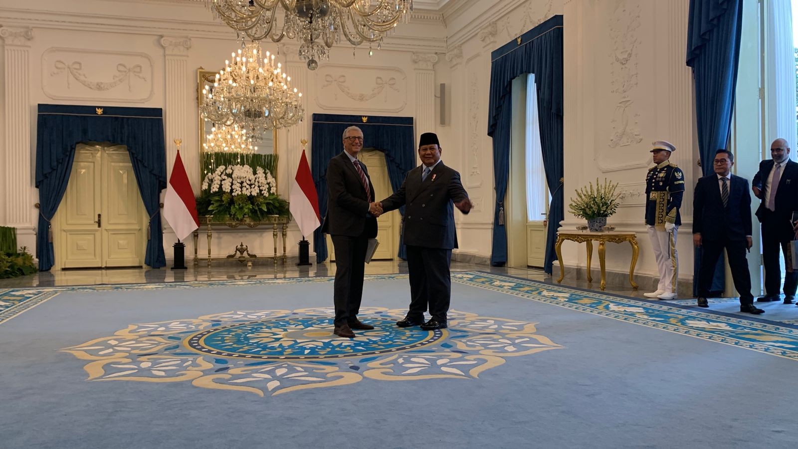 Prabowo Sambut Kedatangan Bill Gates di Istana Merdeka Pagi Ini (FOTO:Dok Binti M)