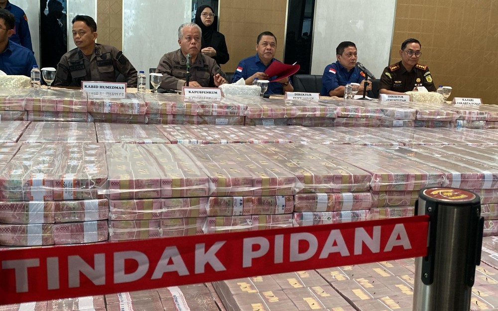 Kejagung Pamerkan Uang Sitaan Rp479 Miliar Kasus TPPU Duta Palma, Begini Penampakannya (Danandaya Arya P/iNews Media Group)