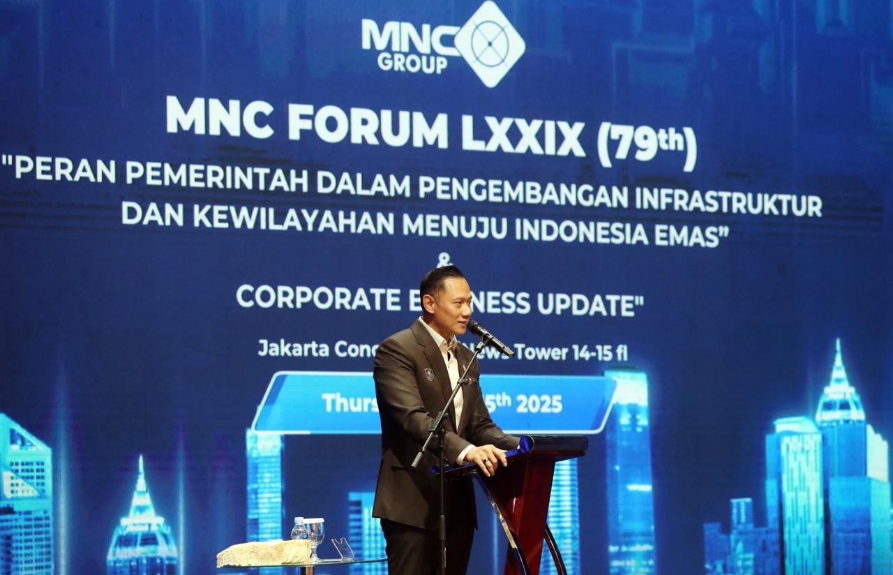 Indonesia Dikepung Potensi Konflik, AHY: Pembangunan Infrastruktur Harus Tahan Bencana dan Perang. (Foto: Iqbal Dwi Purnama/Inews Media Group)