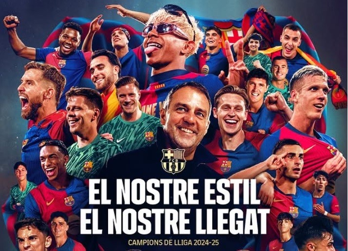 Barcelona juara Liga Spanyol 2024/2025 dan raup hadiah lebih dari Rp1,1 triliun. (foto: instagram)