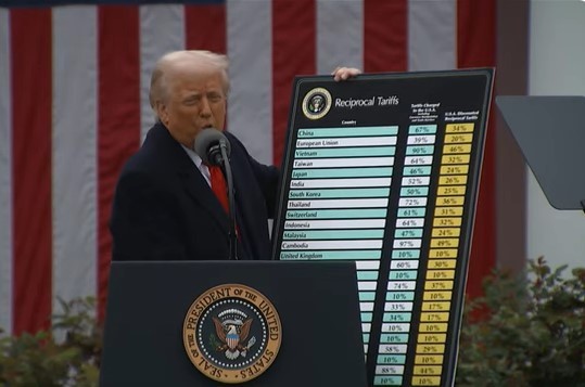 Rencana Baru Trump, Pertimbangkan Tarif Impor 15 Persen Selama 150 Hari. Foto: PBS.