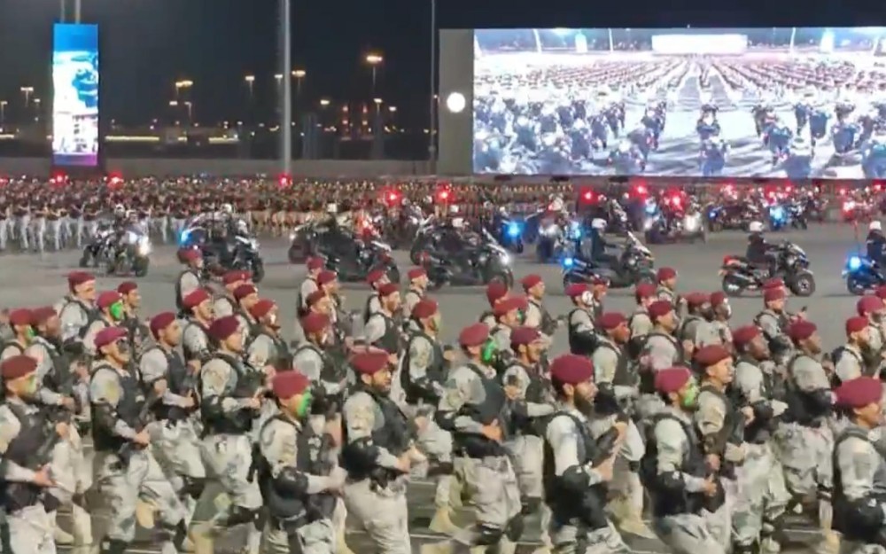 Pemerintah Arab Saudi menggelar parade militer tahunan sebagai apel kesiapan pengamanan puncak ibadah Haji 2025 (Armydian Kurniawan/iNews Media Group)