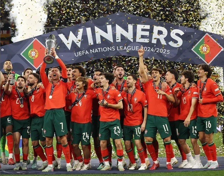 Portugal menjadi juara UEFA Nations League 2024/2025 usai mengalahkan Spanyol di final.  (foto: Instagram)