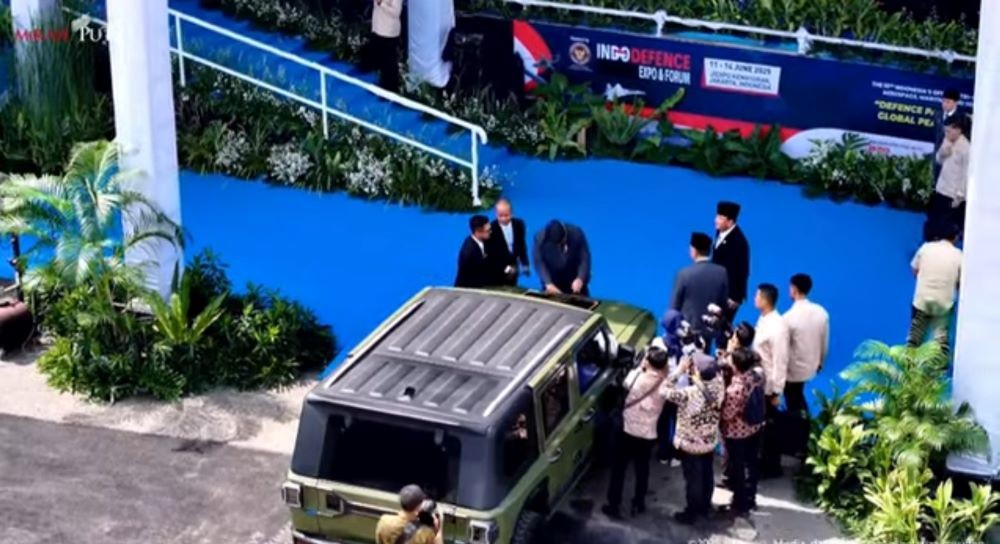 Prabowo Luncurkan Pandu, Maung MV 3 Listrik Buatan Pindad. Foto: Riyan Rizki/iNews Media Group.