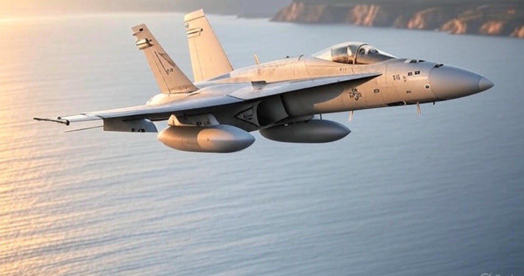 Ilustrasi jet tempur F/A-18 Hornet .