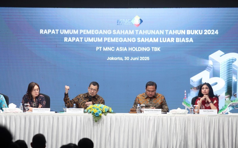 PT MNC Asia Holding Tbk (BHIT) membukukan laba bersih Rp194 miliar pada 2024. (Foto: iNews Media/Aziz Indra)