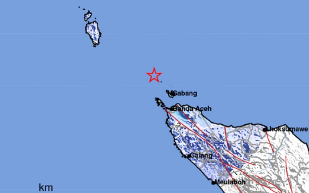 Gempa bumi berkekuatan Magnitudo 5,0 mengguncang Kota Sabang, Aceh. Gempa tidak berpotensi tsunami. (BMKG)