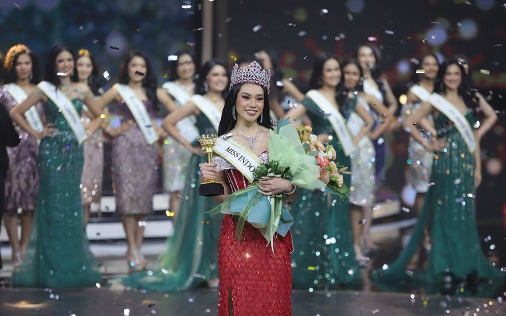 Audrey Bianca Callista Juara Miss Indonesia 2025 (Aldhi Chandra/iNews Media Group)