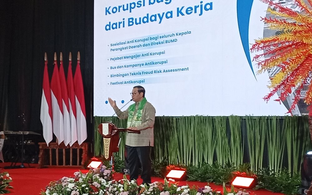 Gubernur DKI Jakarta, Pramono Anung terus menekankan agar memproteksi diri dari godaan korupsi (M Refi Sandi/iNews Media Group)