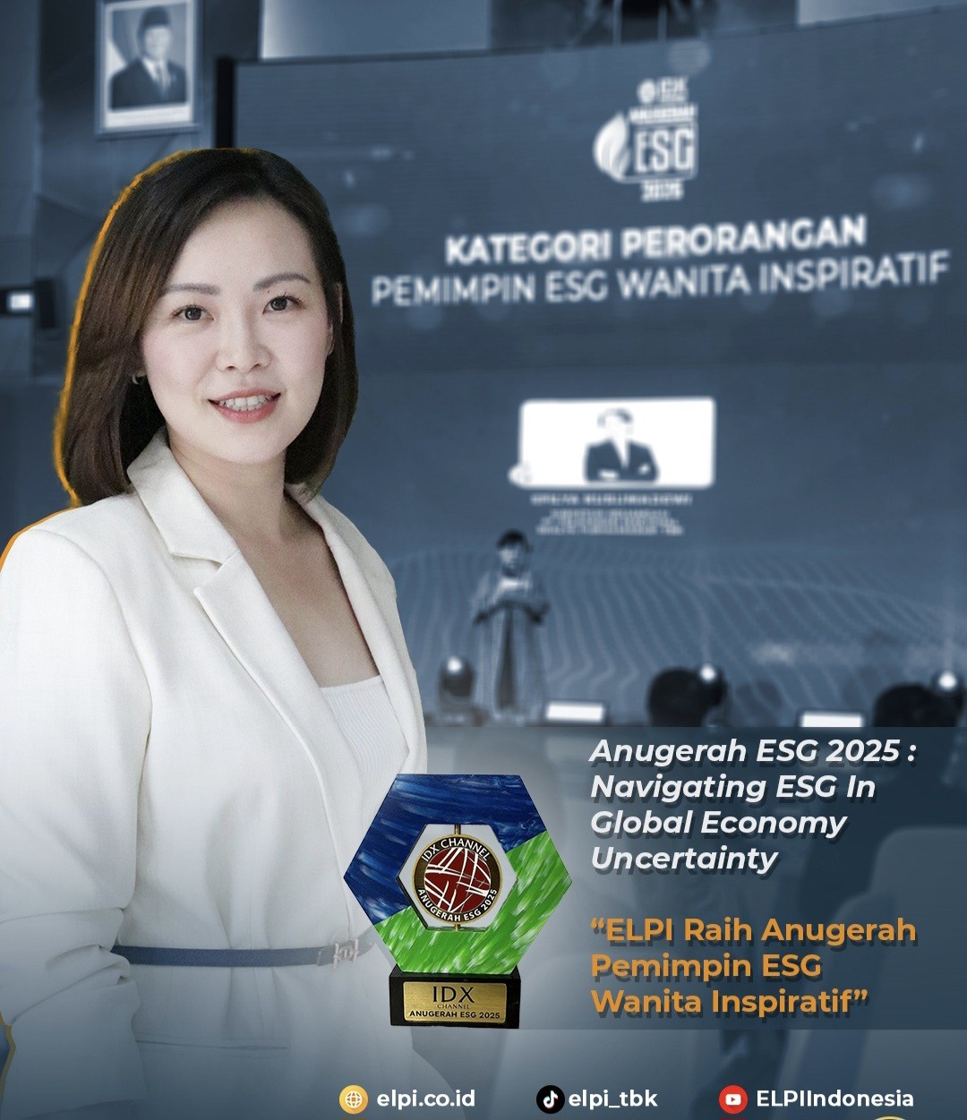 IDX Channel Apresiasi Efilya Kusumadewi sebagai Pemimpin ESG Wanita Inspiratif (FOTO:iNews Media Group)