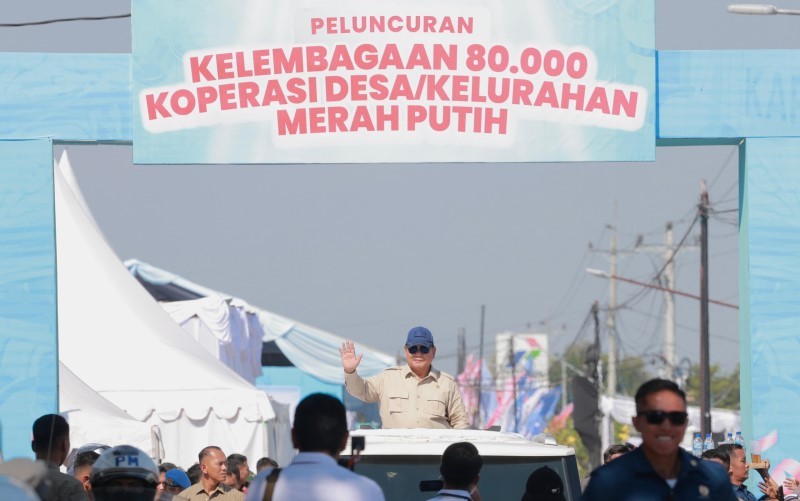 Presiden Prabowo Subianto meresmikan peluncuran 80.081 Koperasi Desa/Kelurahan Merah Putih. (Foto: Dok. Setneg)