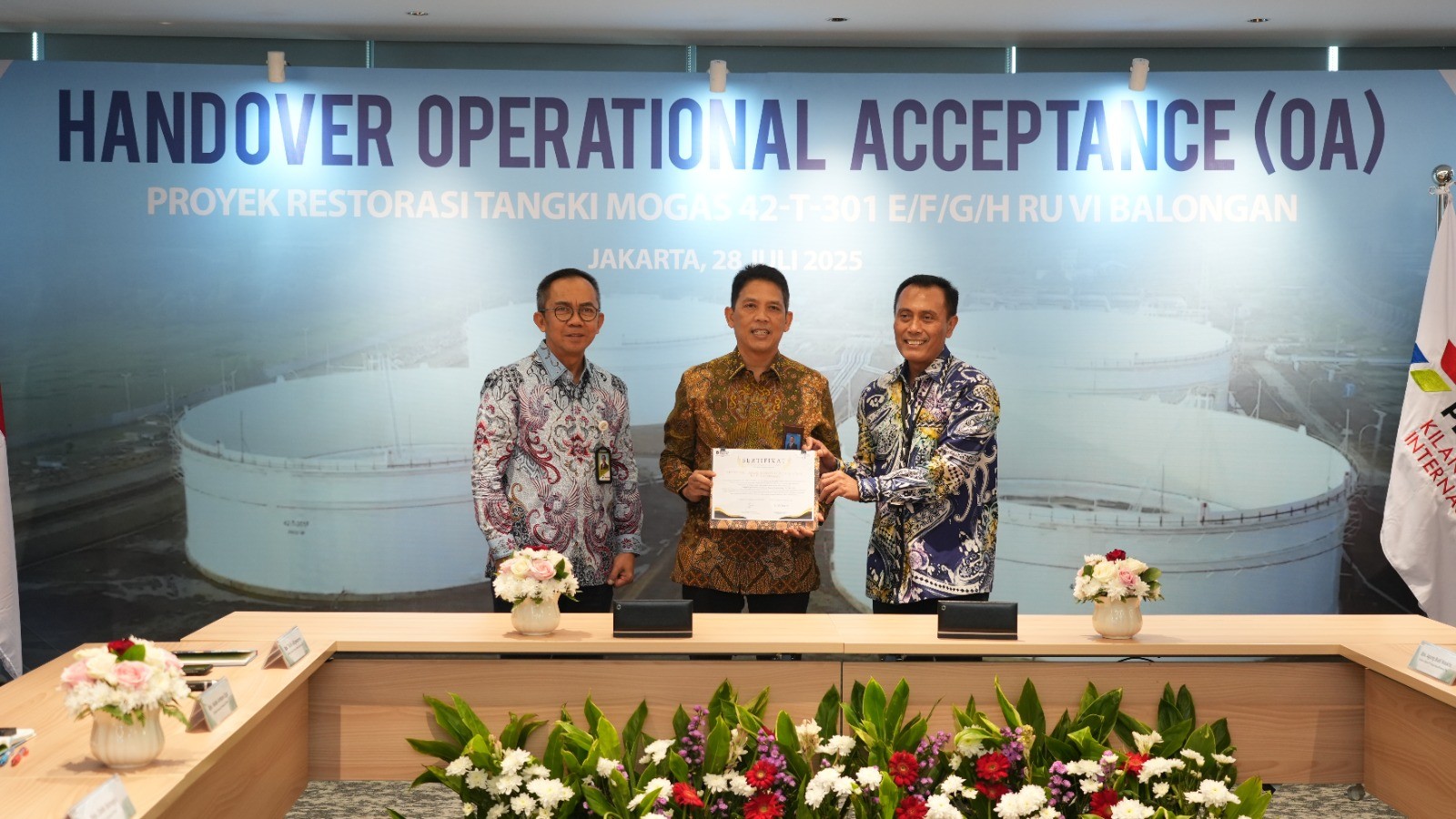 WIKA Rampungkan Proyek Restorasi Tangki Mogas Balongan Senilai Rp279,3 Miliar. (Foto Istimewa)