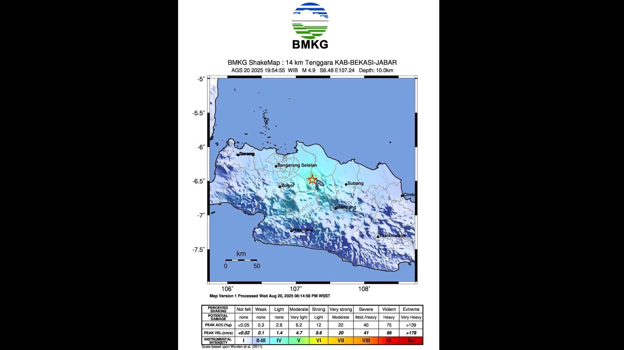 Ini Analisis BMKG soal Gempa Bumi M 4,7 Guncang Kabupaten Bekasi. (Foto Istimewa)