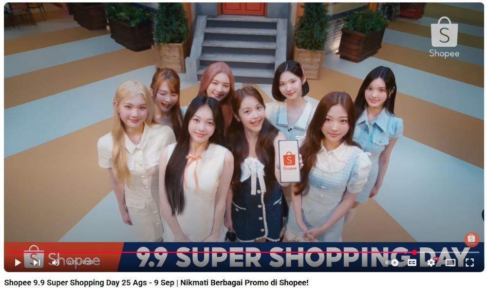 Kolaborasi Fresh Shopee dengan Hearts2Hearts di Iklan Kampanye 9.9 Super Shopping Day. Foto: Shopee.