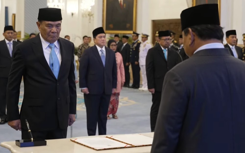 Reshuffle Kabinet: Prabowo Lantik Djamari Chaniago Jadi Menko Polkam Gantikan Budi Gunawan (Biro Setpres)