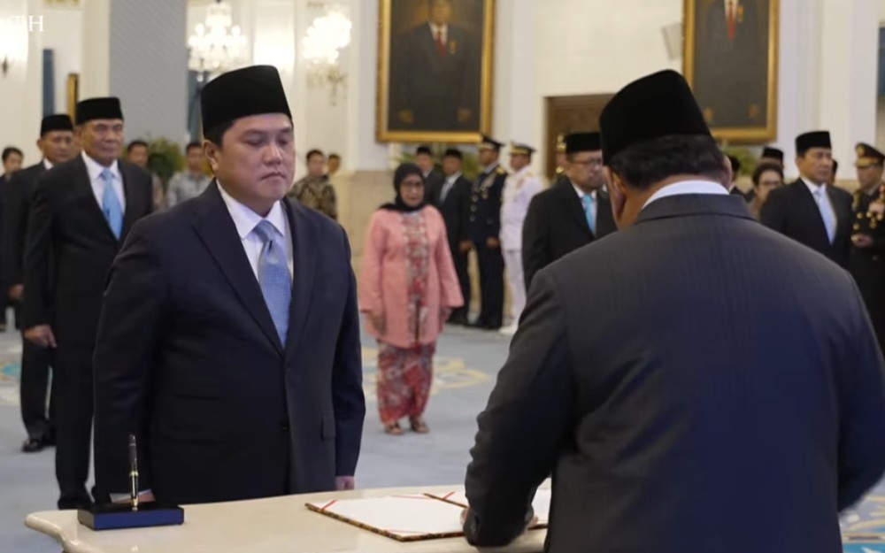 Reshuffle Kabinet: Erick Thohir Dicopot dari Menteri BUMN, Dilantik jadi Menpora (Biro Setpres)