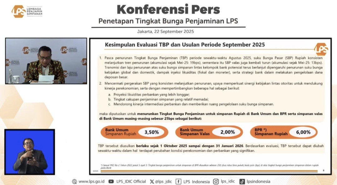 LPS Turunkan Suku Bunga Penjaminan ke Level 3,5 Persen (FOTO:Dok Anggi)
