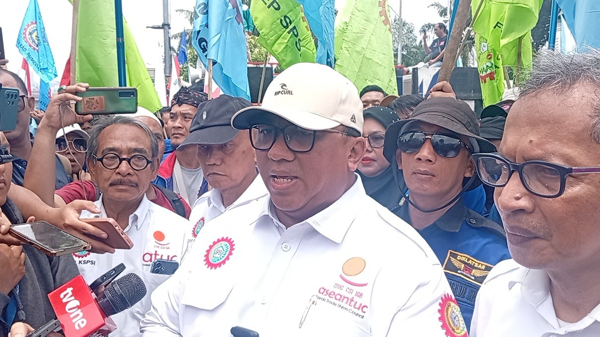 Perwakilan Massa Buruh Demo Diterima Puan di DPR, Tuntut Sahkan RUU Ketenagakerjaan. (Foto Refi Sandi/IMG)