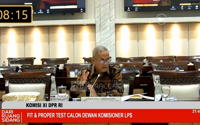 Wakil Menteri Keuangan, Anggito Abimanyu resmi terpilih menjadi Ketua Dewan Komisioner Lembaga Penjamin Simpanan (LPS) 2025-2030. (Foto: Dok. TV Parlemen)